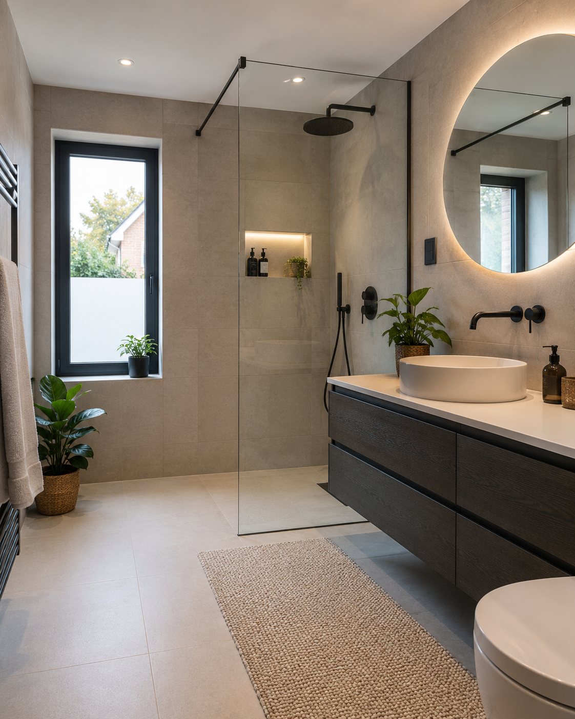 Modernes Badezimmer mit minimalistischen Akzenten